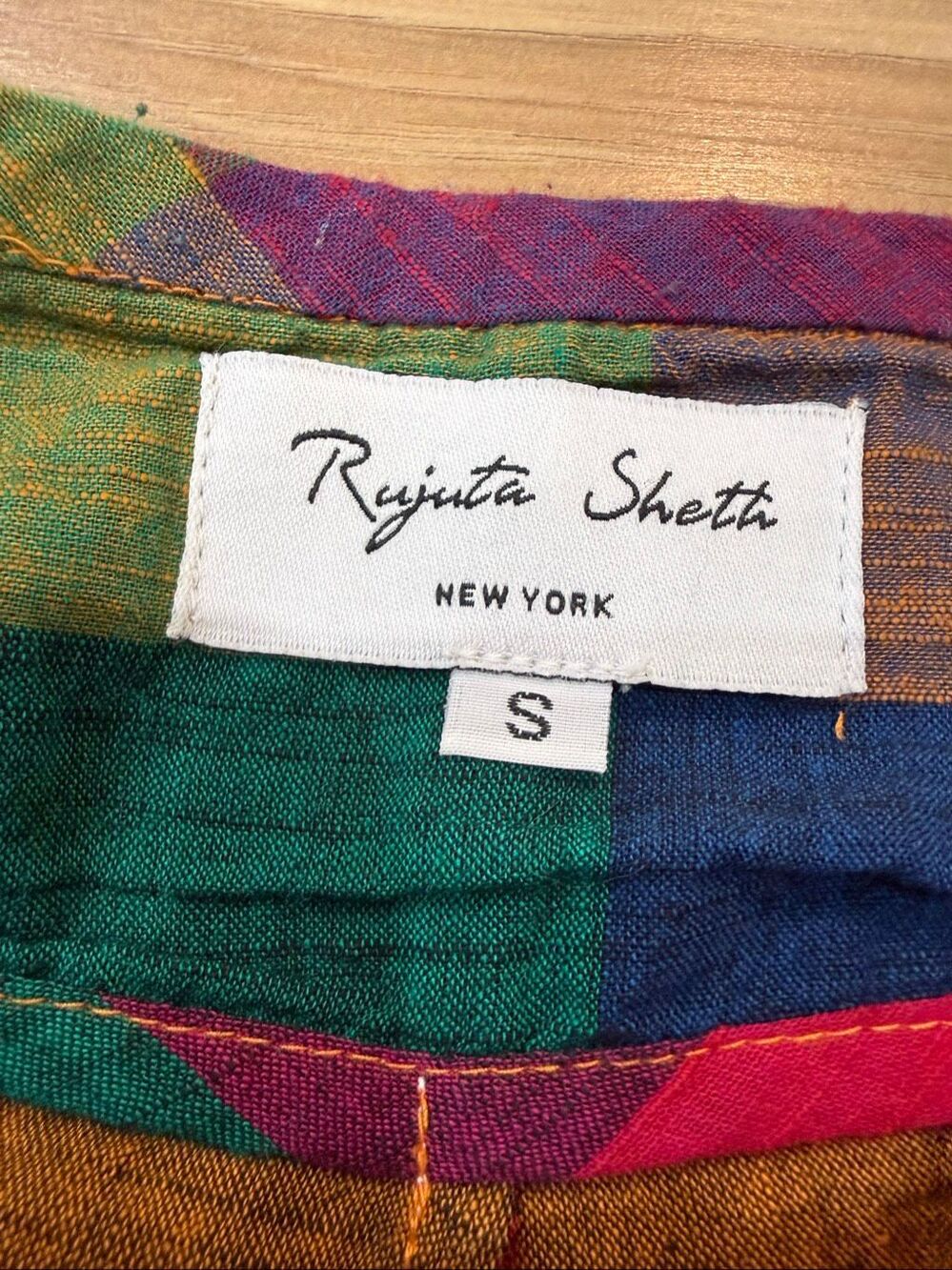 Rujuta Sheth Frida Pants- Multi Chex Bazaar boho lagenlook sz S - Picture 4 of 10